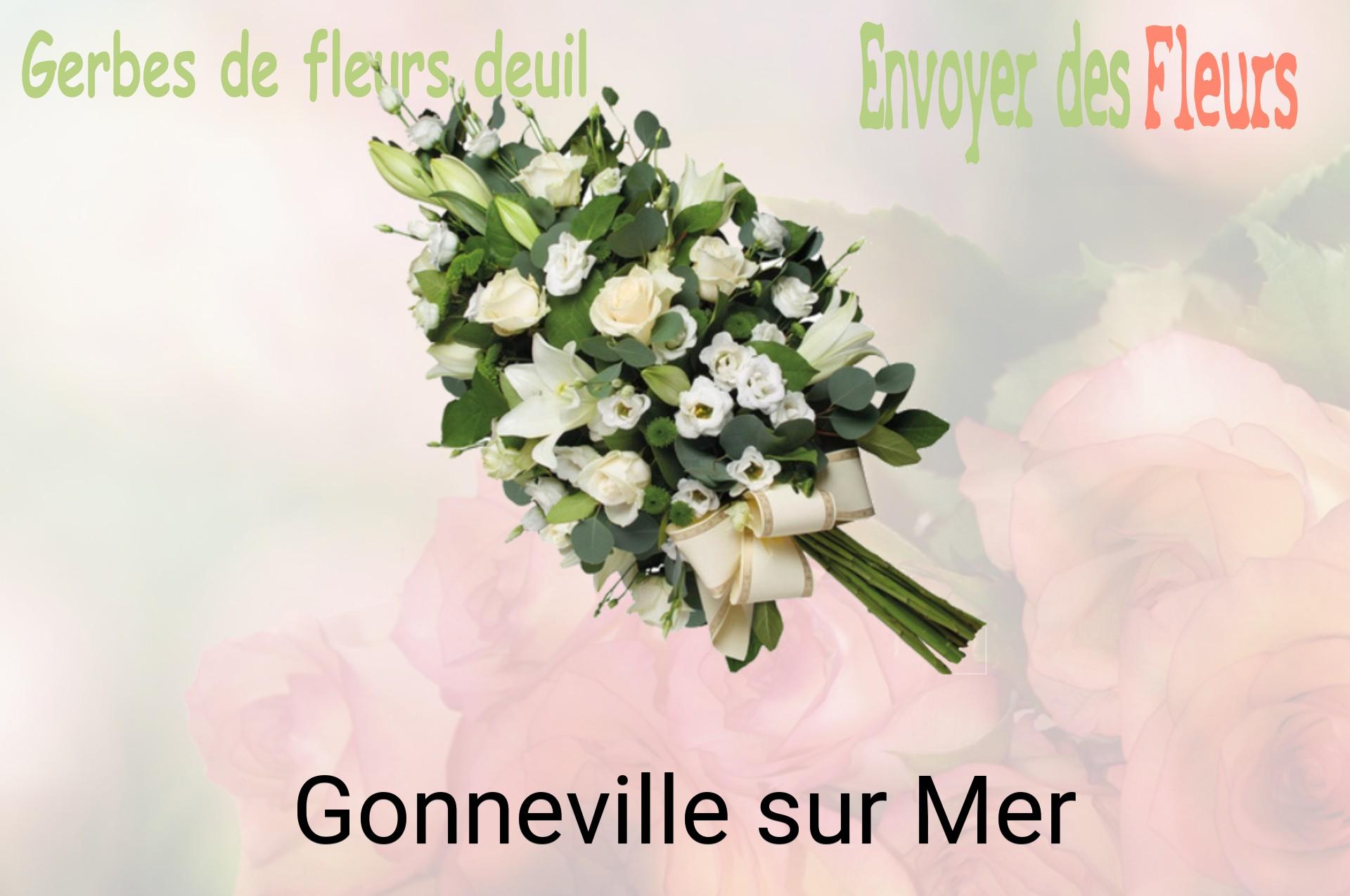 Gerbe de fleurs de deuil livrée à Gonneville-sur-Mer